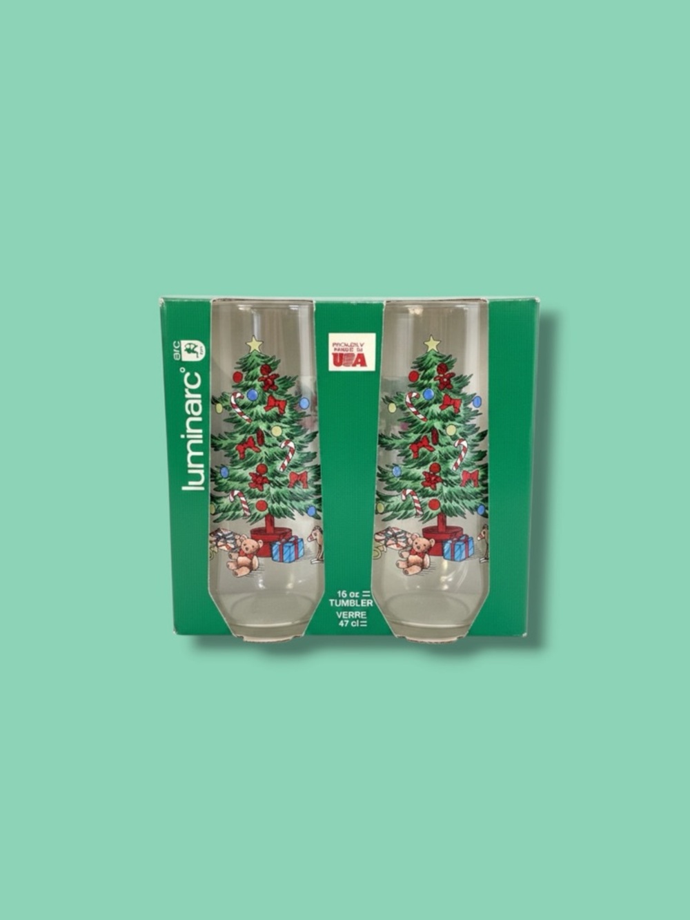 Holiday Christmas Tree Tumbler Glasses - Luminarc - BNIB